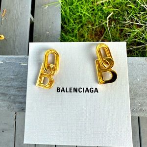 Gold tone Letter “B” Balenciaga earrings